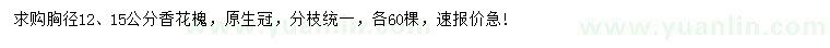 求購胸徑12、15公分香花槐