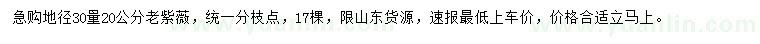 求購30量20公分紫薇