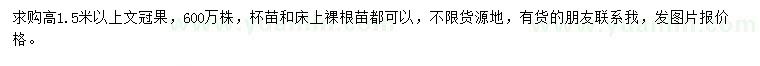 求購(gòu)高1.5米以上文冠果