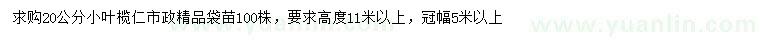 求購20公分小葉欖仁