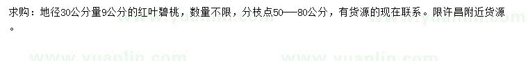 求購地徑30公分量9公分紅葉碧桃