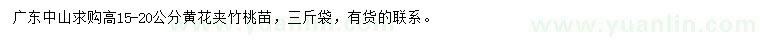 求購(gòu)高15-20公分黃花夾竹桃苗