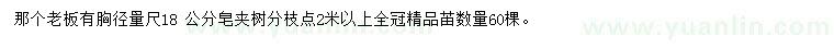 求購胸徑18公分皂夾樹