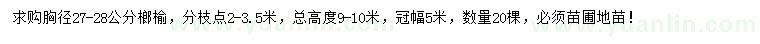 求購胸徑27-28公分榔榆