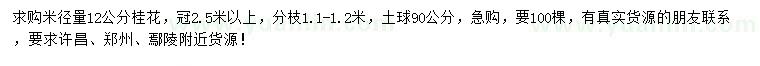 求購米徑12公分桂花
