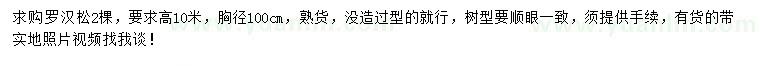 求購胸徑100公分羅漢松