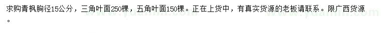 求購胸徑15公分青楓