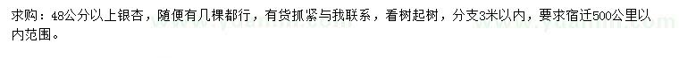 求購48公分以上銀杏