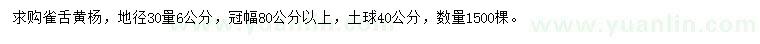 求購地徑30量6公分雀舌黃楊