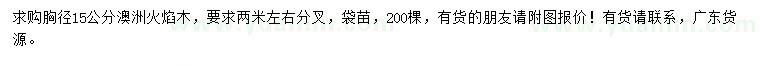 求購胸徑15公分澳洲火焰木