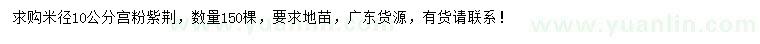 求購米徑10公分宮粉紫荊