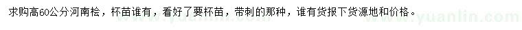 求購(gòu)高60公分河南檜