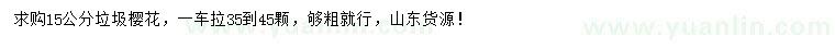 求購15公分垃圾櫻花