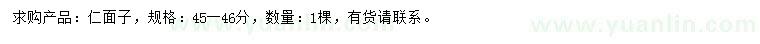 求購45-46公分仁面子