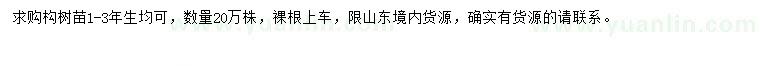 求購構(gòu)樹小苗