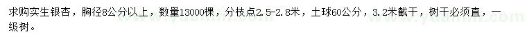 求購胸徑8公分以上實生銀杏