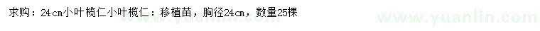 求購(gòu)24公分小葉欖仁