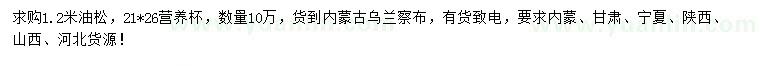 求購(gòu)1.2米油松