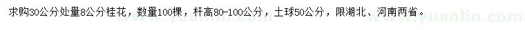 求購30公分處量8公分桂花