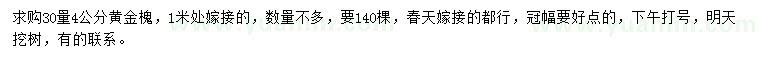 求購(gòu)30量4公分黃金槐