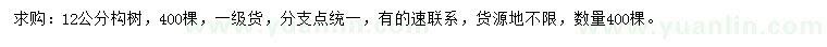求購(gòu)12公分構(gòu)樹(shù)