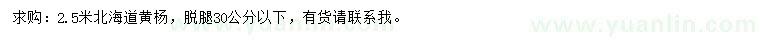 求購2.5米北海道黃楊