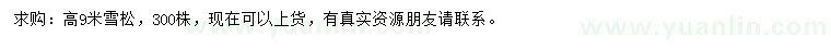 求購高9米雪松
