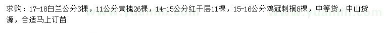 求購白蘭、黃槐、紅千層等