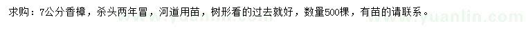 求購(gòu)7公分香樟