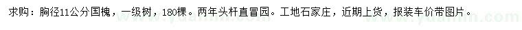 求購胸徑11公分國槐