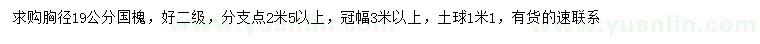 求購胸徑19公分國槐