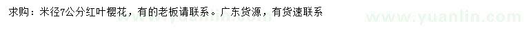 求購(gòu)米徑7公分紅葉櫻花