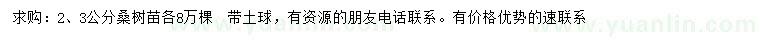 求購2、3公分桑樹苗