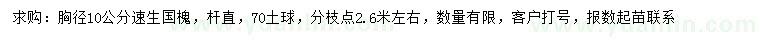 求購(gòu)胸徑10公分速生國(guó)槐
