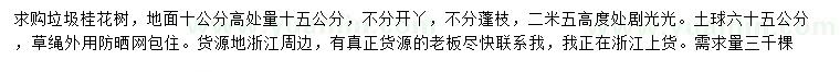 求購(gòu)地面10公分高處量15公分垃圾桂花