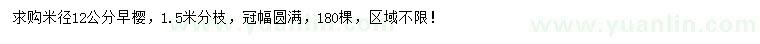 求購米徑12公分早櫻