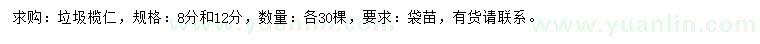 求購(gòu)8、12公分欖仁