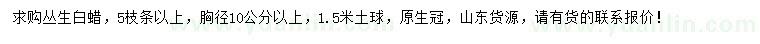 求購(gòu)叢生白蠟