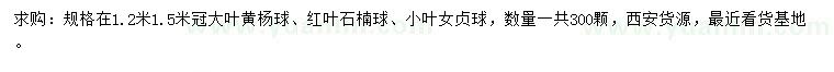 求購葉黃楊、紅葉石楠、小葉女貞等