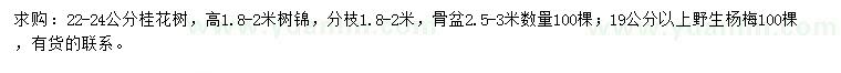 求購(gòu)桂花、樹錦、野生楊梅
