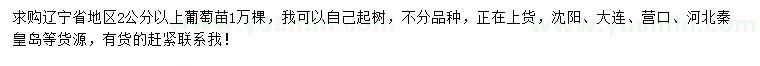 求購2公分以上葡萄苗