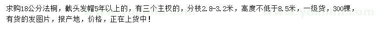 求購(gòu)18公分法桐