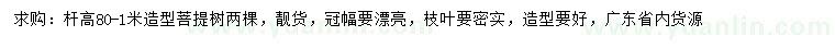 求購(gòu)桿高80-100公分造型菩提樹(shù)