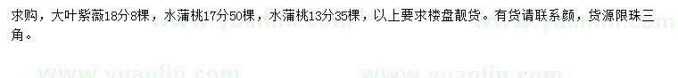 求購17公分水蒲桃、18公分大葉紫薇