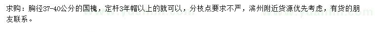求購胸徑37-40公分國槐