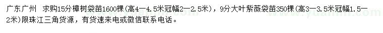 求購9公分大葉紫薇、15分樟樹
