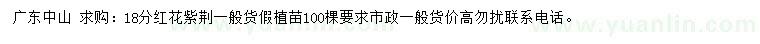求購18公分紅花紫荊