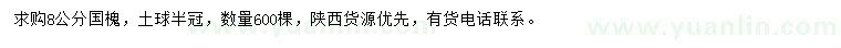 求購8公分國槐