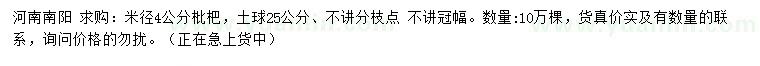 求購(gòu)米徑4公分枇杷