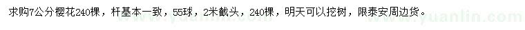 求購7公分櫻花